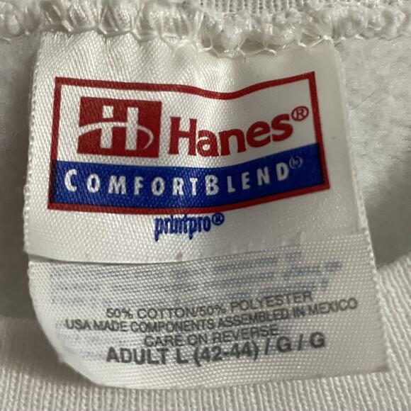 Vintage Crewneck Sweatshirt Size Large White Toy Drive 2001 Dick Biondi Hanes - Picture 6 of 7